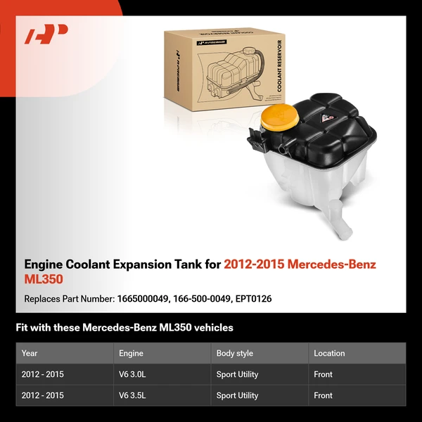 Engine Coolant Expansion Tank for 2012-2015 Mercedes-Benz ML350