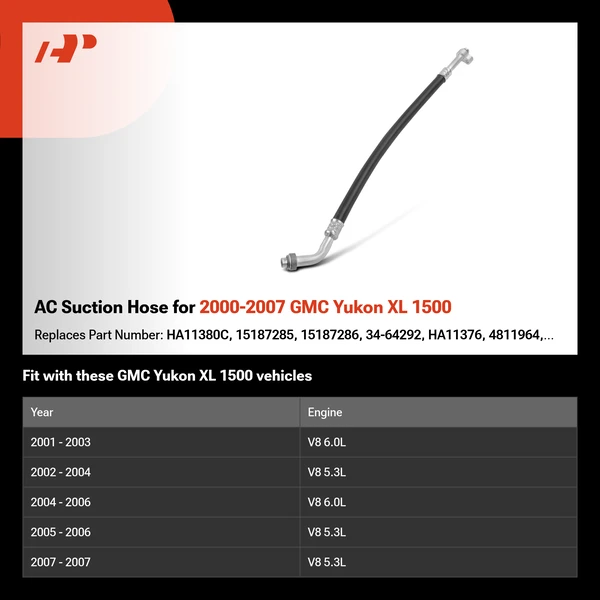 AC Suction Hose for 2000-2007 GMC Yukon XL 1500