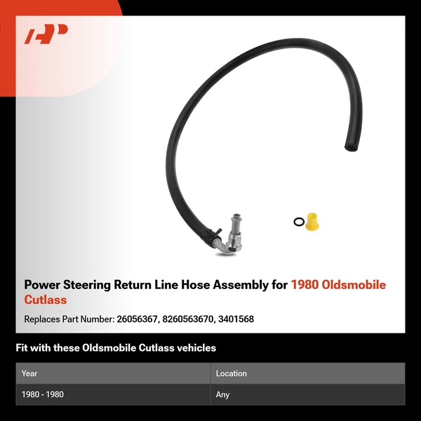 Power Steering Return Line Hose Assembly for 1980 Oldsmobile Cutlass