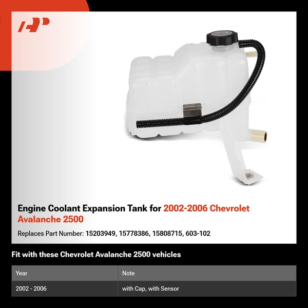 Engine Coolant Expansion Tank for 2002-2006 Chevrolet Avalanche 2500