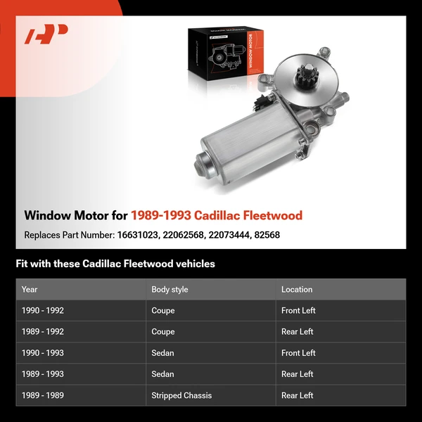 Window Motor for 1989-1993 Cadillac Fleetwood