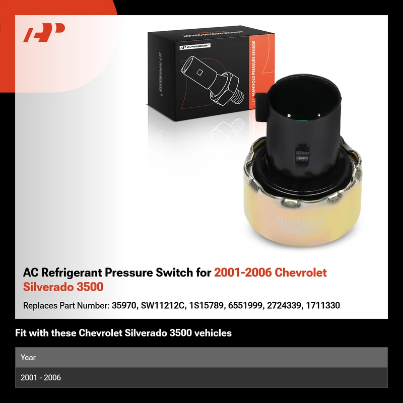 AC Refrigerant Pressure Switch for 2001-2006 Chevrolet Silverado 3500