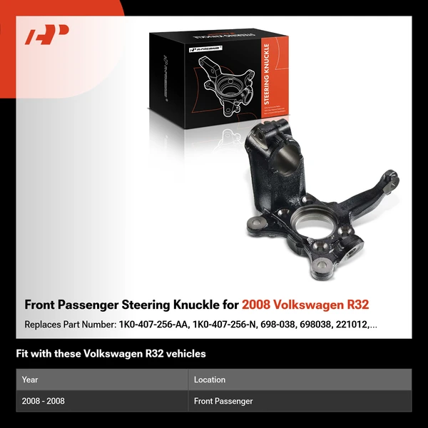 Front Passenger Steering Knuckle for 2008 Volkswagen R32