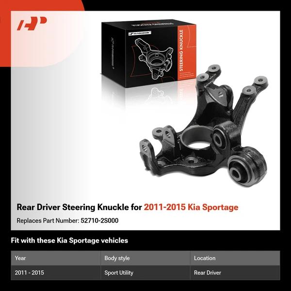 Rear Driver Steering Knuckle for 2011-2015 Kia Sportage