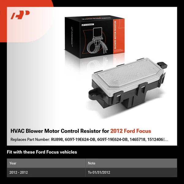 HVAC Blower Motor Control Resistor for 2012 Ford Focus