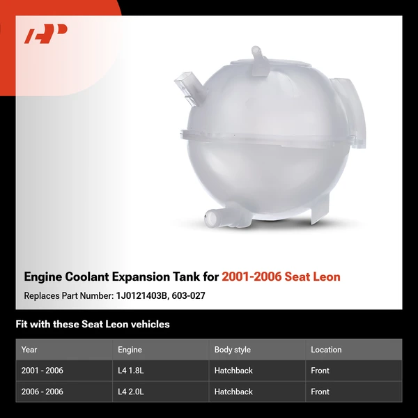 Engine Coolant Expansion Tank for 2001-2006 Seat Leon