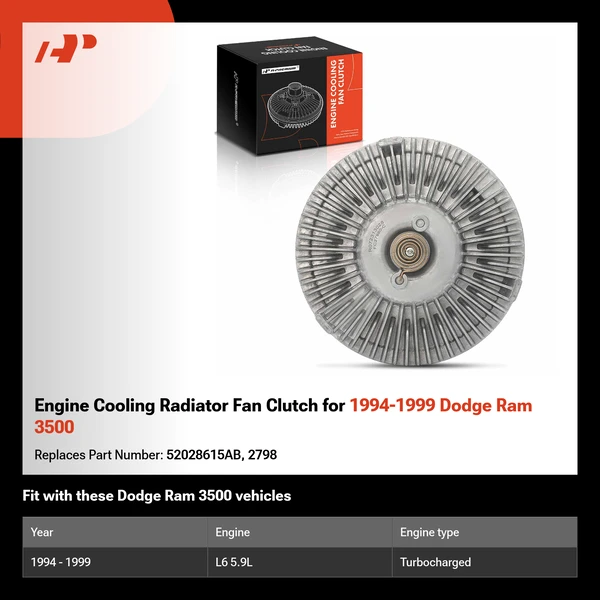 Engine Cooling Radiator Fan Clutch for 1994-1999 Dodge Ram 3500