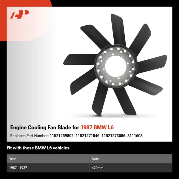 Engine Cooling Fan Blade for 1987 BMW L6