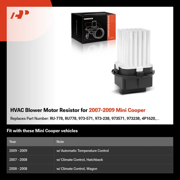 HVAC Blower Motor Resistor for 2007-2009 Mini Cooper