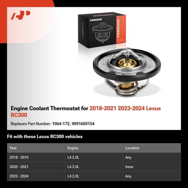 Engine Coolant Thermostat for 2018-2021 2023-2024 Lexus RC300