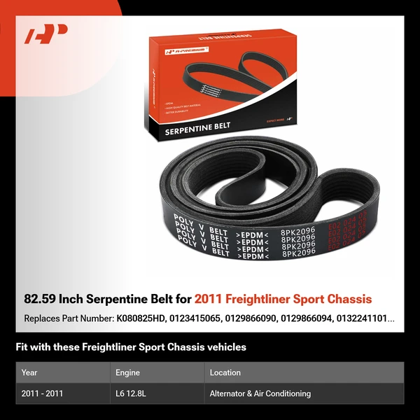 82.59 Inch Serpentine Belt for 2011 Freightliner Sport Chassis