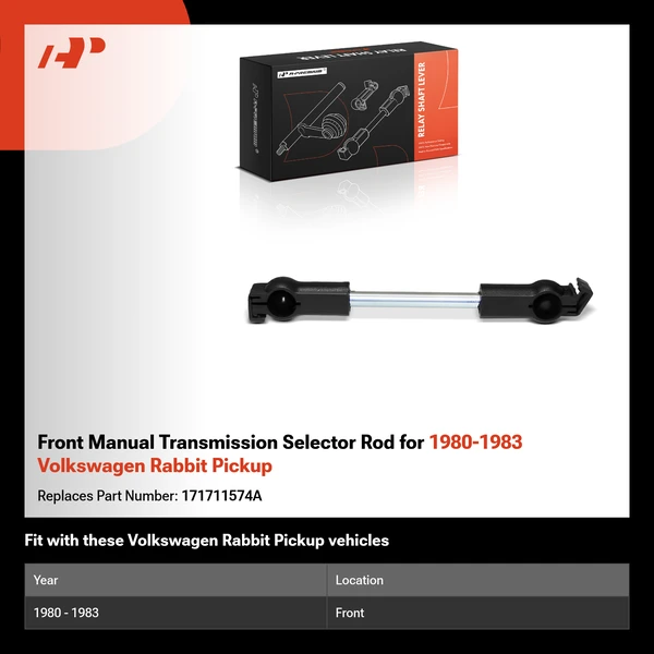 Front Manual Transmission Selector Rod for 1980-1983 Volkswagen Rabbit Pickup