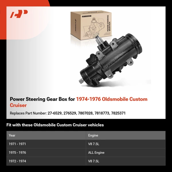 Power Steering Gear Box for 1974-1976 Oldsmobile Custom Cruiser
