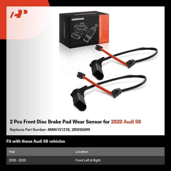2 Pcs Front Disc Brake Pad Wear Sensor for 2020 Audi S8