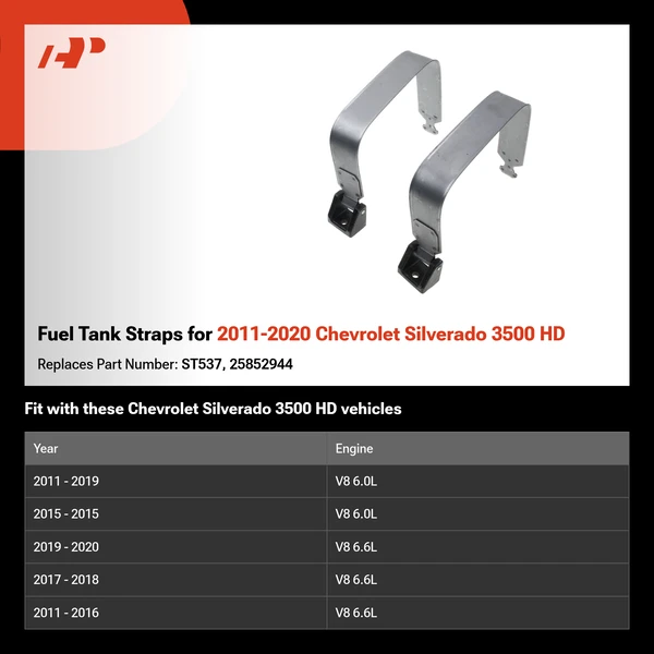 Fuel Tank Straps for 2011-2020 Chevrolet Silverado 3500 HD