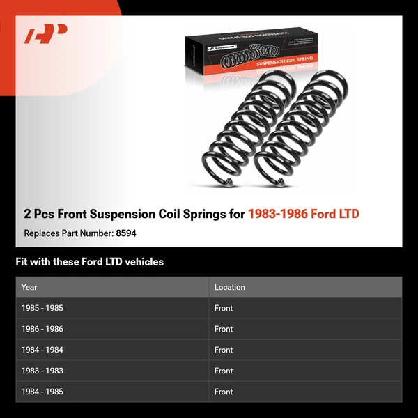 2 Pcs Front Suspension Coil Springs for 1983-1986 Ford LTD