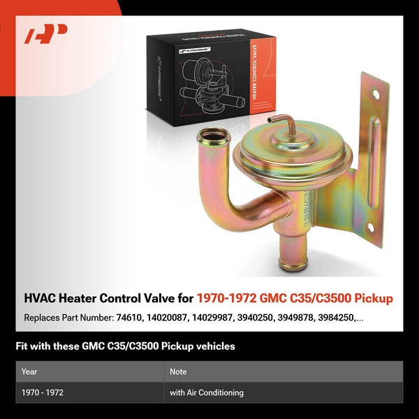 HVAC Heater Control Valve for 1970-1972 GMC C35/C3500 Pickup