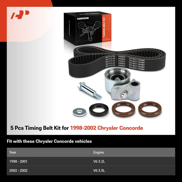5 Pcs Timing Belt Kit for 1998-2002 Chrysler Concorde