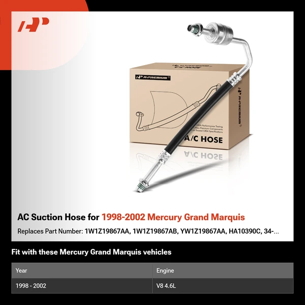 AC Suction Hose for 1998-2002 Mercury Grand Marquis