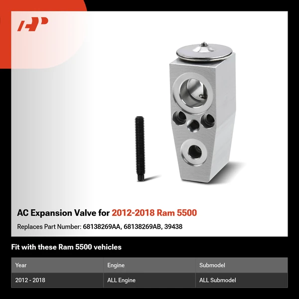 AC Expansion Valve for 2012-2018 Ram 5500