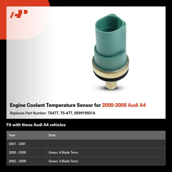 Engine Coolant Temperature Sensor for 2000-2008 Audi A4