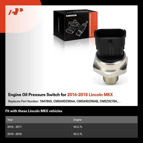 Engine Oil Pressure Switch for 2016-2018 Lincoln MKX