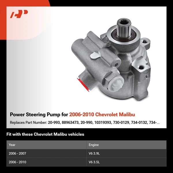 Power Steering Pump for 2006-2010 Chevrolet Malibu