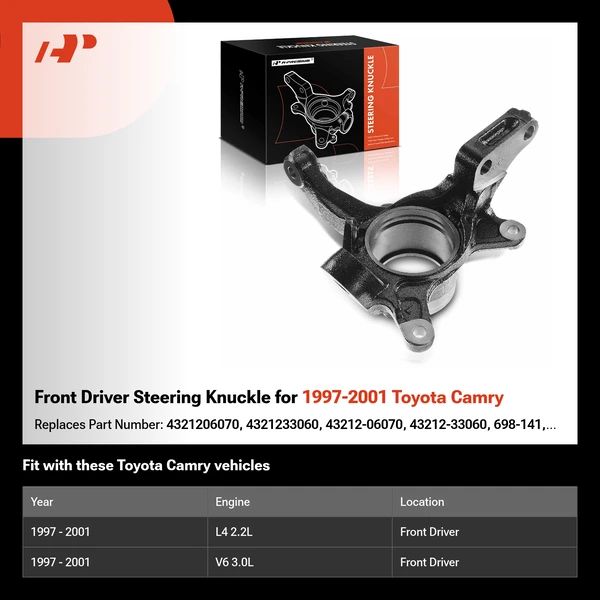 Front Driver Steering Knuckle for 1997-2001 Toyota Camry