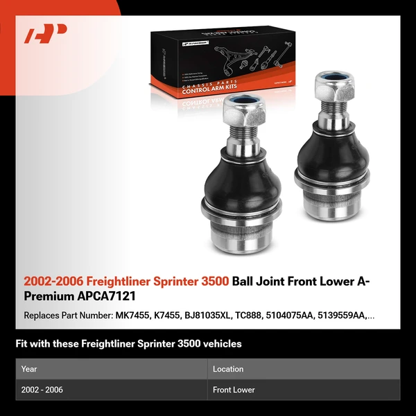 2002-2006 Freightliner Sprinter 3500 Ball Joint Front Lower A-Premium APCA7121