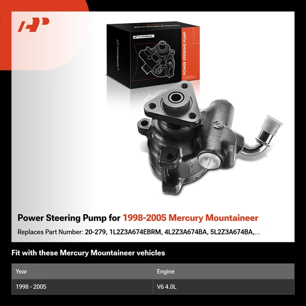 Power Steering Pump for 1998-2005 Mercury Mountaineer