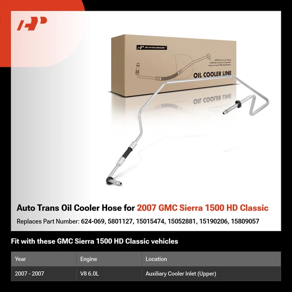 Auto Trans Oil Cooler Hose for 2007 GMC Sierra 1500 HD Classic