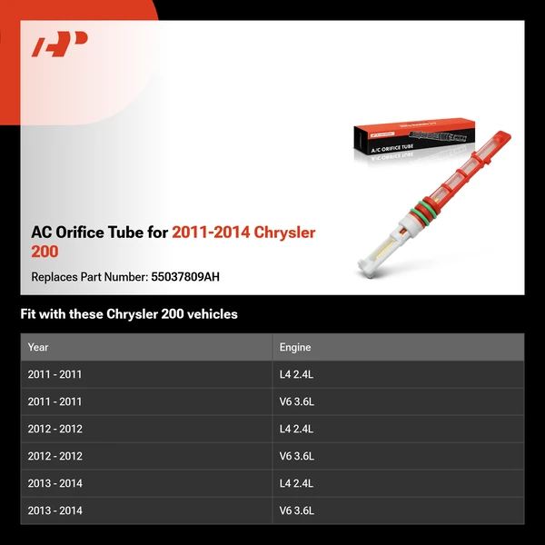 AC Orifice Tube for 2011-2014 Chrysler 200
