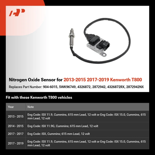Nitrogen Oxide Sensor for 2013-2015 2017-2019 Kenworth T800