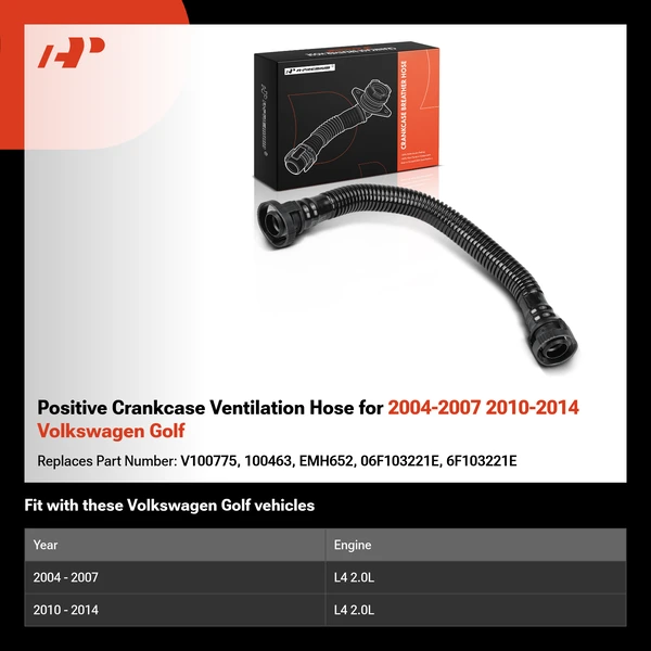 Positive Crankcase Ventilation Hose for 2004-2007 2010-2014 Volkswagen Golf