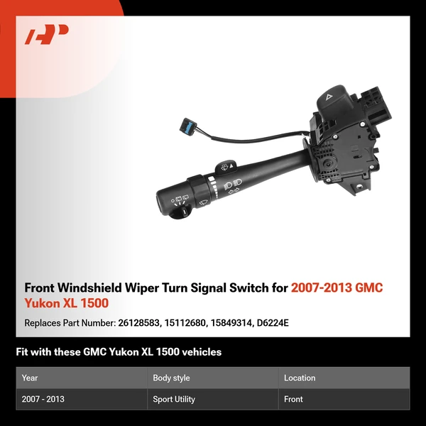 Front Windshield Wiper Turn Signal Switch for 2007-2013 GMC Yukon XL 1500