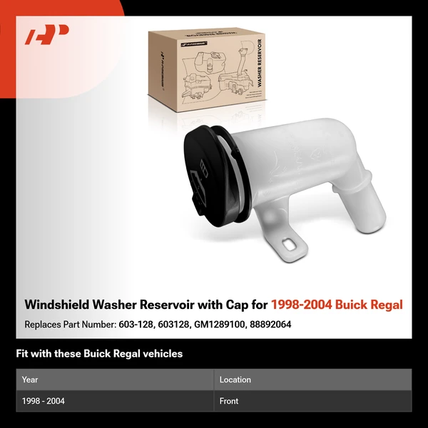 Windshield Washer Reservoir with Cap for 1998-2004 Buick Regal