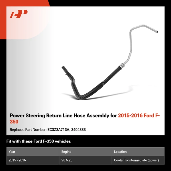 Power Steering Return Line Hose Assembly for 2015-2016 Ford F-350