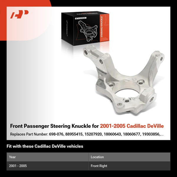 Front Passenger Steering Knuckle for 2001-2005 Cadillac DeVille