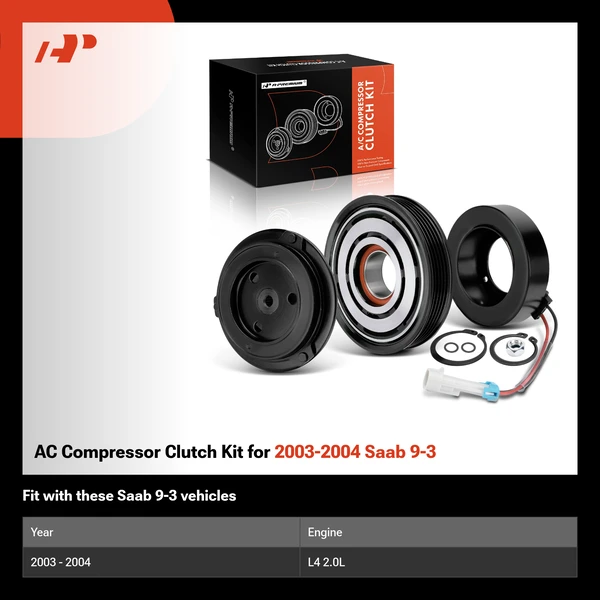 AC Compressor Clutch Kit for 2003-2004 Saab 9-3