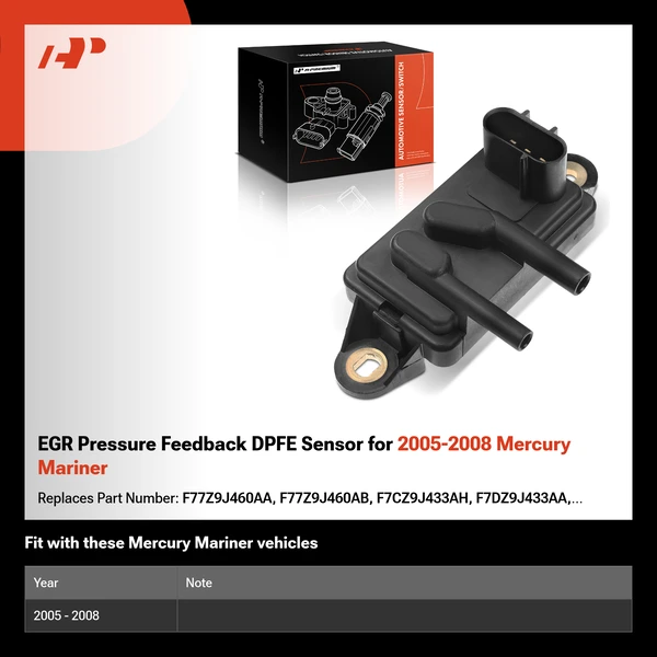 EGR Pressure Feedback DPFE Sensor for 2005-2008 Mercury Mariner