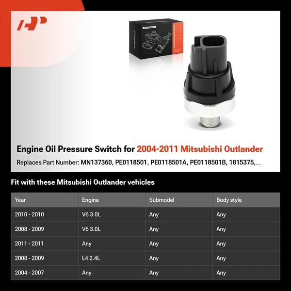 Engine Oil Pressure Switch for 2004-2011 Mitsubishi Outlander