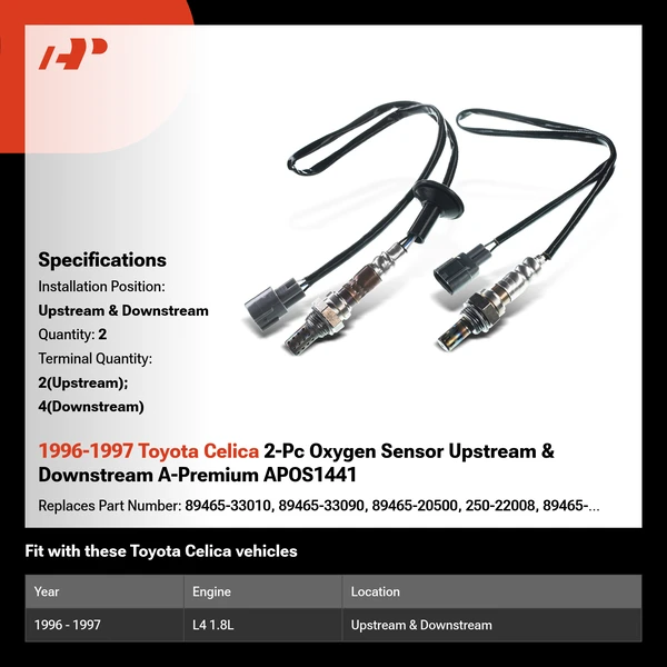1996-1997 Toyota Celica 2-Pc Oxygen Sensor Upstream & Downstream A-Premium APOS1441