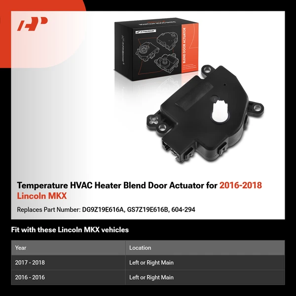 Temperature HVAC Heater Blend Door Actuator for 2016-2018 Lincoln MKX