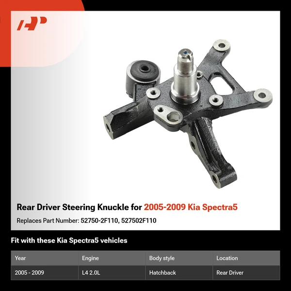 Rear Driver Steering Knuckle for 2005-2009 Kia Spectra5