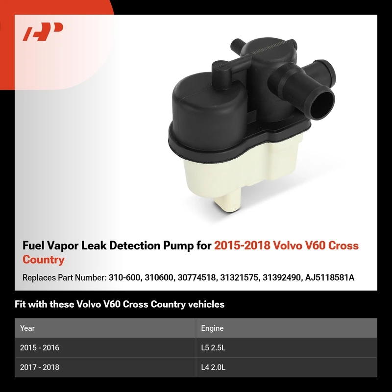 Fuel Vapor Leak Detection Pump for 2015-2018 Volvo V60 Cross Country