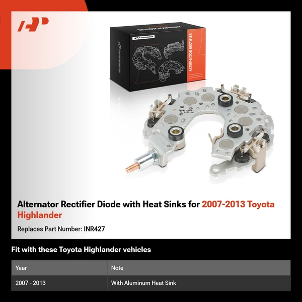 Alternator Rectifier Diode with Heat Sinks for 2007-2013 Toyota Highlander