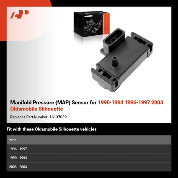 Manifold Pressure (MAP) Sensor for 1990-1994 1996-1997 2003 Oldsmobile Silhouette