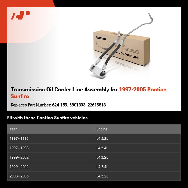 Transmission Oil Cooler Line Assembly for 1997-2005 Pontiac Sunfire