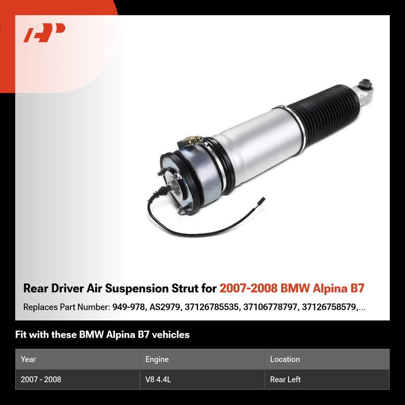 Rear Driver Air Suspension Strut for 2007-2008 BMW Alpina B7