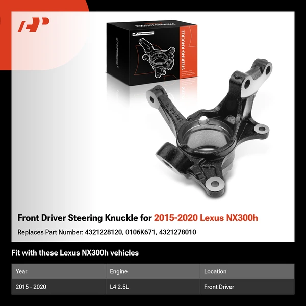Front Driver Steering Knuckle for 2015-2020 Lexus NX300h
